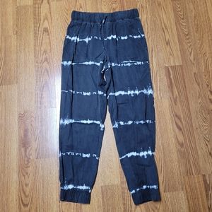 Japna Womens Grey White Tie Dye Pull On Joggers Size